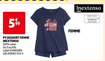 Auchan Inextenso pyjashort femme offre