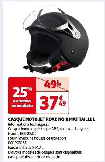 Casque moto jet road noir mat taille l