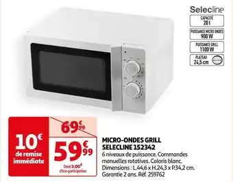 Auchan Selecline micro-ondes grill 152342 offre