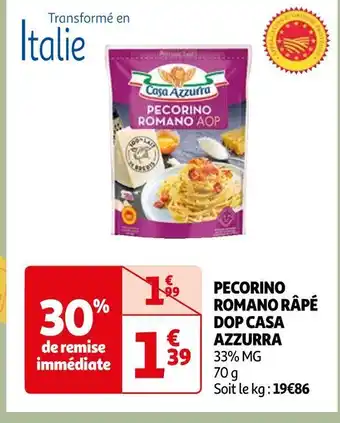 Auchan Casa azzurra pecorino romano râpé dop offre