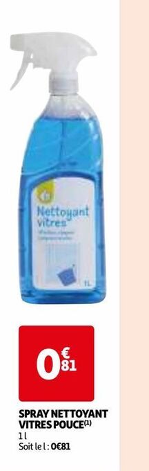 Auchan Spray nettoyant vitres pouce offre