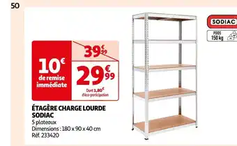 Auchan Sodiac étagère charge lourde offre