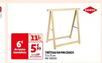Auchan Cogex tréteau en pin offre