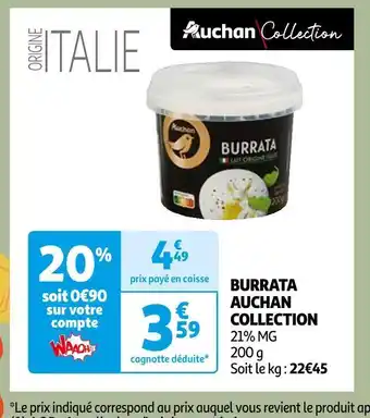 Auchan Auchan burrata collection offre
