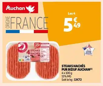 Auchan Steak haches pur boeuf auchan offre
