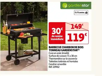 Auchan Gardenstar barbecue charbon de bois tonneau gardenstar offre