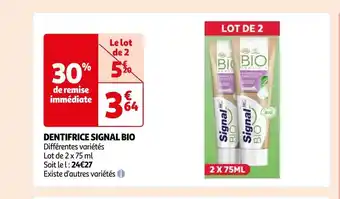 Auchan Signal dentifrice bio offre