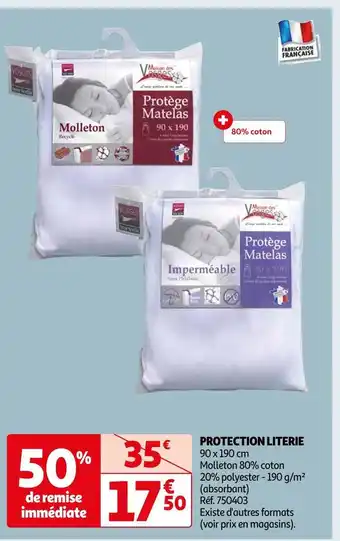 Auchan Vosges protection literie offre