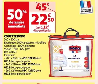 Auchan Dodo couette offre