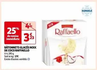 Auchan Bâtonnets glacés noix de coco raffaello offre