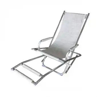 3 suisses La chaise longue - chaise longue gris chiné avec repose pieds aluminium - le jardin offre