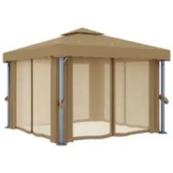 E.Leclerc Brico Vidaxl tonnelle avec rideau 3x3 m taupe aluminium offre