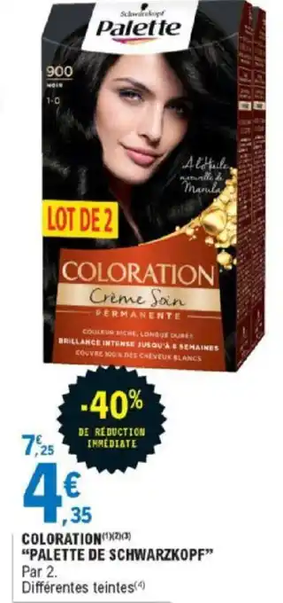 E.Leclerc Coloration "Palette De Schwarzkopf" offre