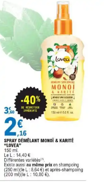 E.Leclerc Spray Démêlant Monoï & Karité offre