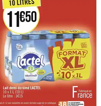 Géant Casino Lait demi-Ecreme lactel offre