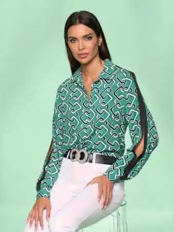 Helline Chemisier découpes raffinées aux manches offre