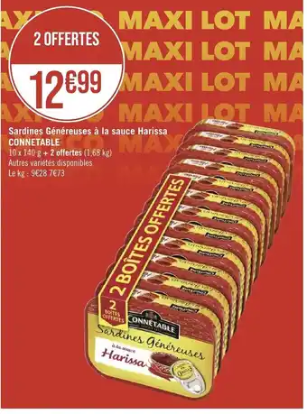 Géant Casino Sardines généreuses a la sauce harissa Connetable offre