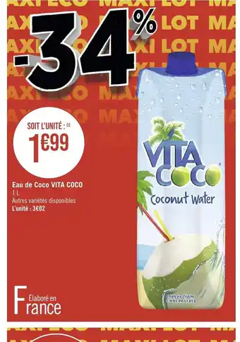 Géant Casino Eau de coco vita coco offre