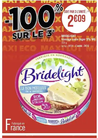 Géant Casino Bridelight Fromage extra leger 5% MG offre