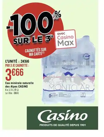 Géant Casino Eau minerale naturelle des alpes casino offre