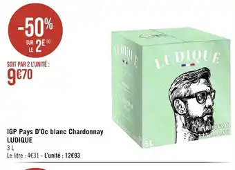 IGP pays d'Oc blanc chardonnay ludique