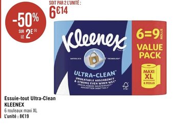 Géant Casino Essuie tout ultra clean kleenex offre