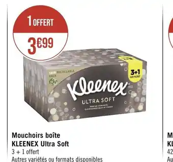 Géant Casino Mouchoirs boite kleenex ultra soft offre