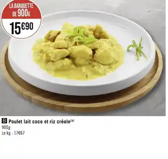Géant Casino Poulet lait coco et riz creole offre