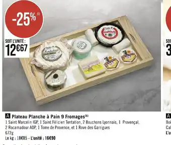 Géant Casino Plateau planche a pain 9 fromages offre