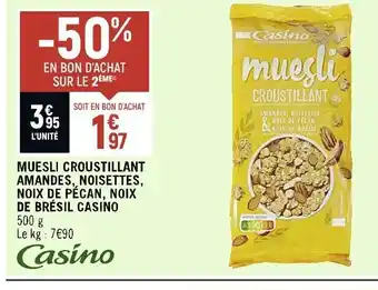 Muesli croustillant amandes noisettes noix de pecan noix de bresil casino
