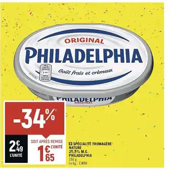 Petit Casino Specialite fromagere nature 25,5% M.G Philadelphia offre