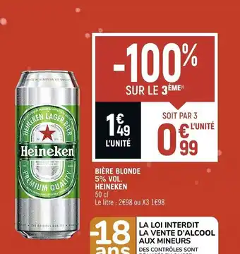 Petit Casino Biere blonde 5%vol heineken offre