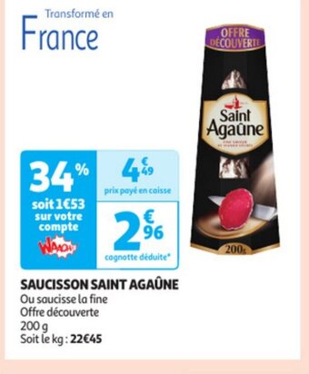Auchan Saucisson saint agaune offre