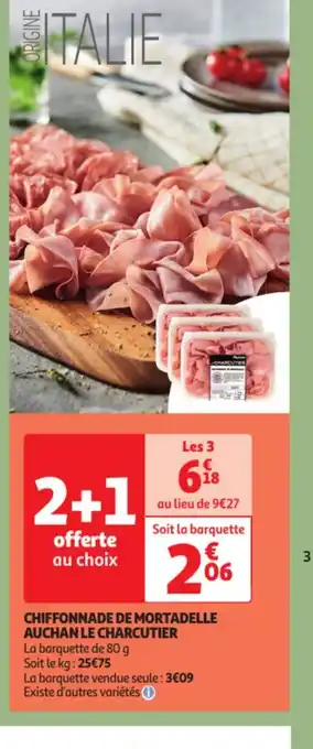 Auchan Chifonnade de mortadelle auchan le charcutier offre