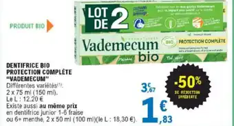 E.Leclerc Dentifrice Bio Protection Complète offre