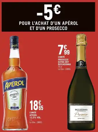Apérol / riccadonna aperol 12,5% vol. et prosecco extra dry riccadonna