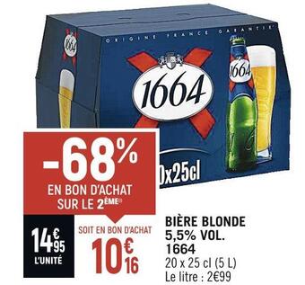 Petit Casino 1664 bière blonde 5,5% vol. offre