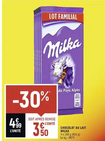 Milka chocolat au lait