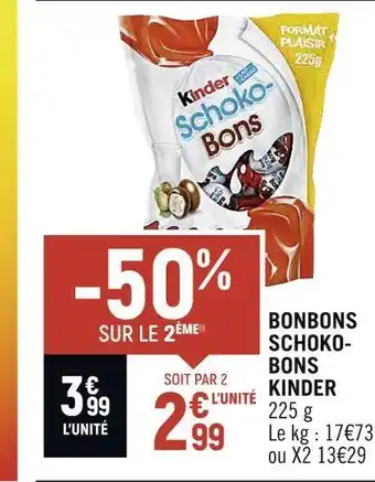 Spar Kinder bonbons schoko-bons offre