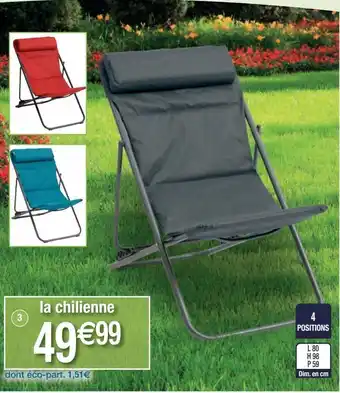 Cora x Carrefour Chaise longue inclinable offre