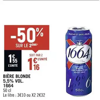 Spar Bière blonde 5,5% vol. 1664 offre