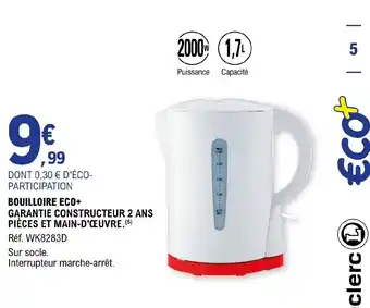 Bouilloire Eco+ Garantie Constructeur 2 Ans Piéces Et Main-D'Oeuvre