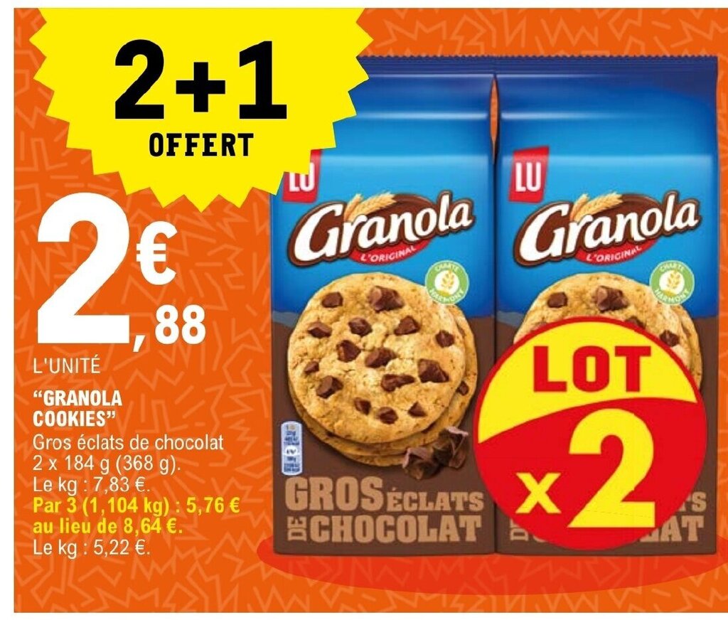 Promo "Granola Cookies" chez E.Leclerc
