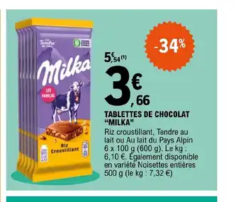E.Leclerc Tablettes De Chocolat "Milka" offre