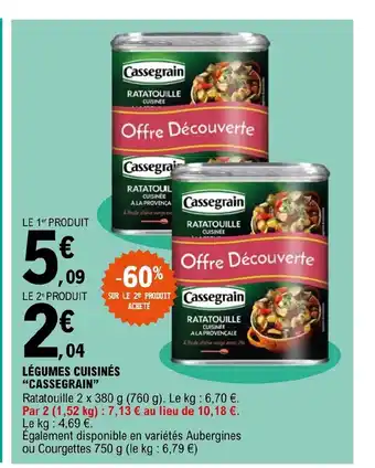 E.Leclerc Légumes Cuisinées "Cassegrain" offre