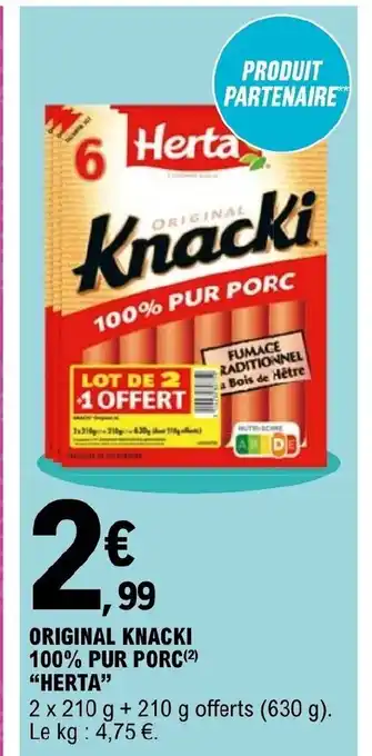 E.Leclerc Original Knacki 100% Pur Porc "Herta" offre