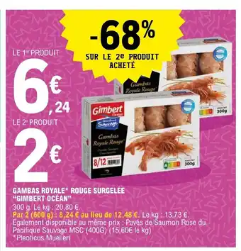 E.Leclerc Gambas Royale* Rouge Surgelée "Gimber Océan" offre