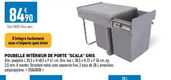 Brico Cash Poubelle Intérieur de Porte Scala Gris offre