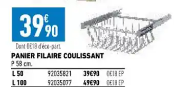 Panier Filaire Coulissant