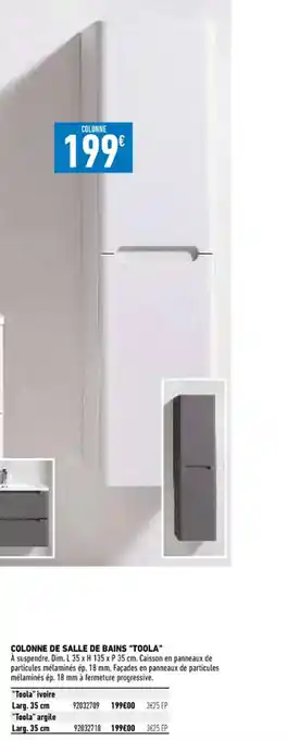 Brico Cash Colonne de Salle de Bains Toola offre